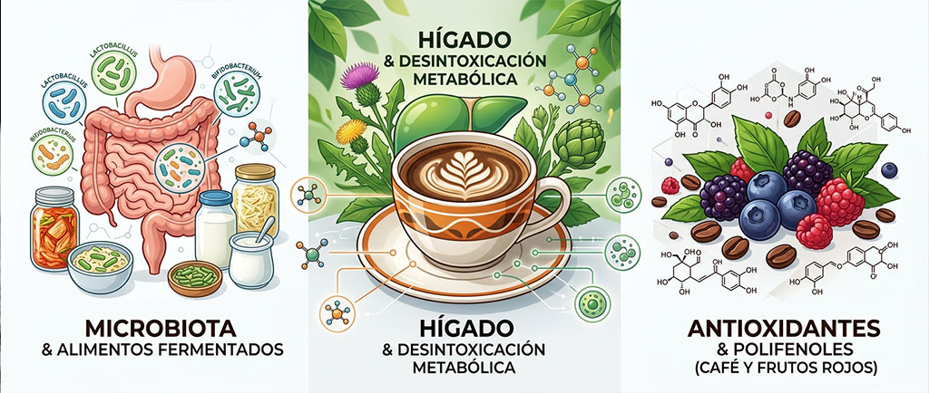 Síntesis de los beneficios del café para la salud digestiva, hepática y antioxidante — NutriPsicoGen