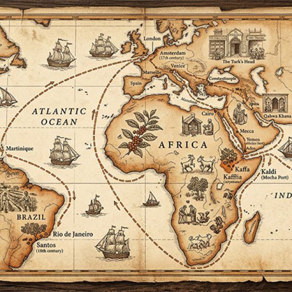 Ruta histórica del café desde Etiopía hasta el mundo — NutriPsicoGen