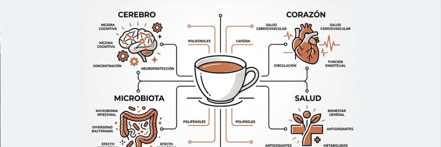 Infografía sobre salud, nutrición y café como alimento desde la ciencia — NutriPsicoGen